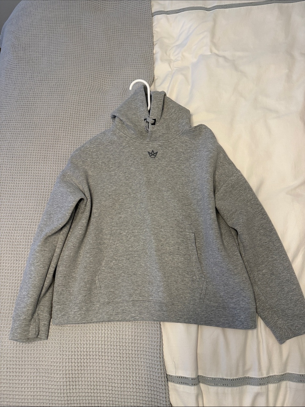 Women's Grey Pullover Hoodie - Novus Crown Logo